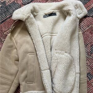 Zara Cream Teddy Jacket